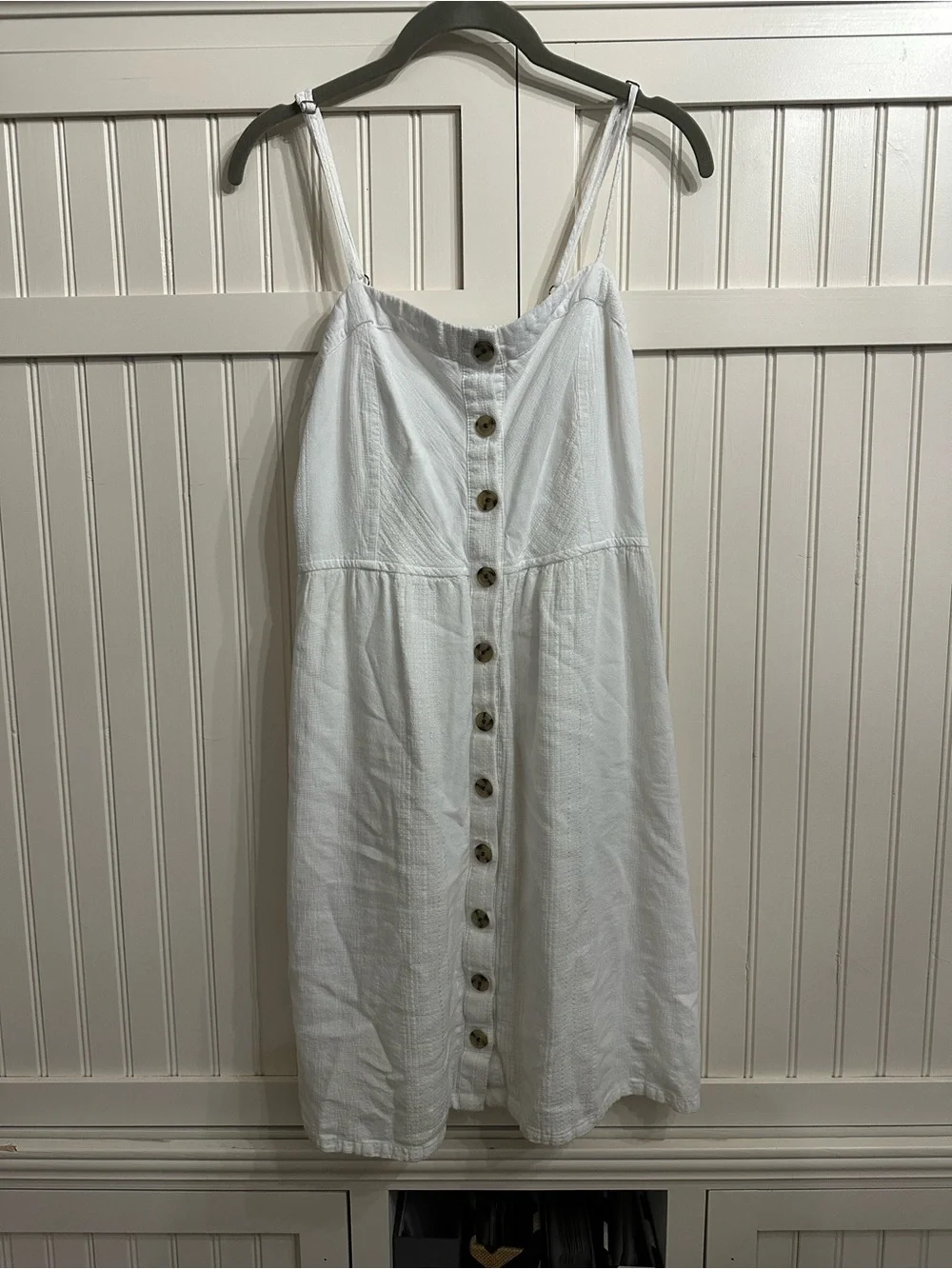 Universal Thread White Button-Down Midi Sundress
